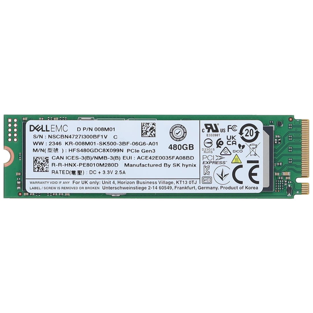 DELL - 08M01 - 480GB SSD M.2 NVMe
