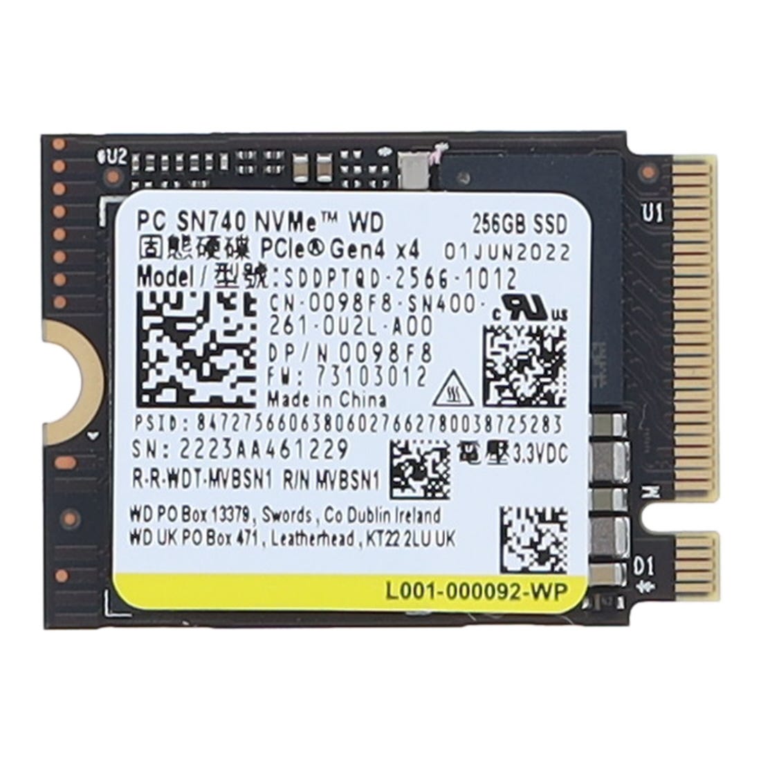 Dell 098F8 256GB NVMe M.2 2230 SSD SDDPTQD-256G-1012