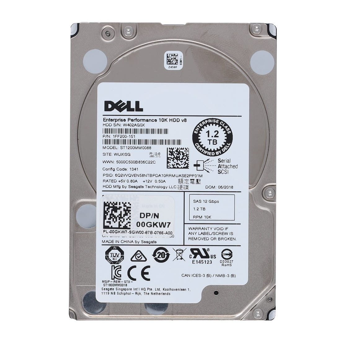 Dell 0GKW7 1.2TB 10K SAS 2.5 6G EP