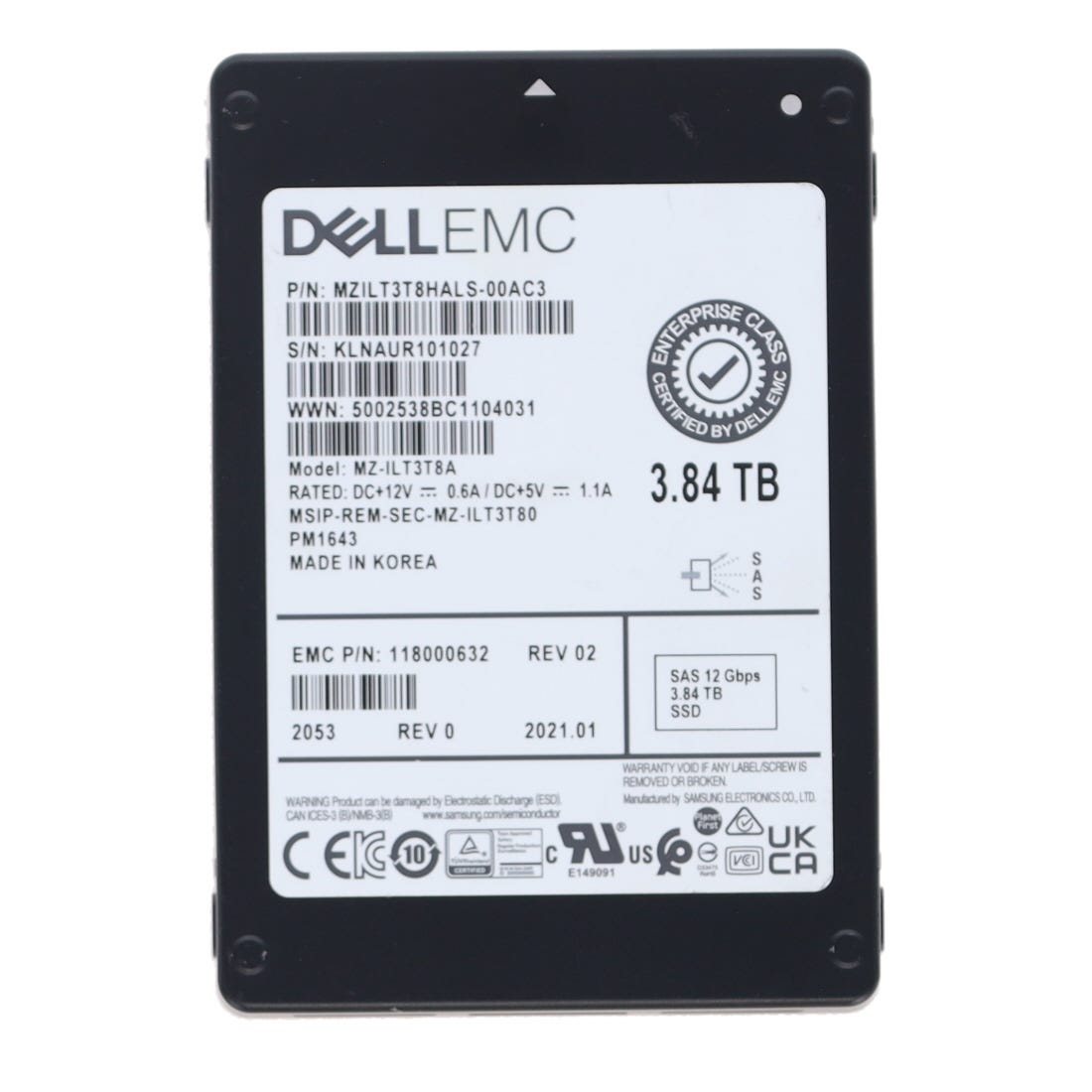 EMC 3.84TB SAS 2.5" SSD