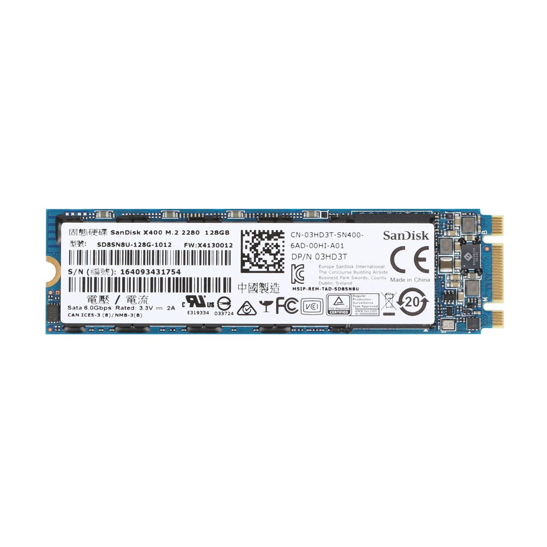 Dell 3HD3T 128GB 6G M.2 NVMe SSD SD8SN8U-128G-1012