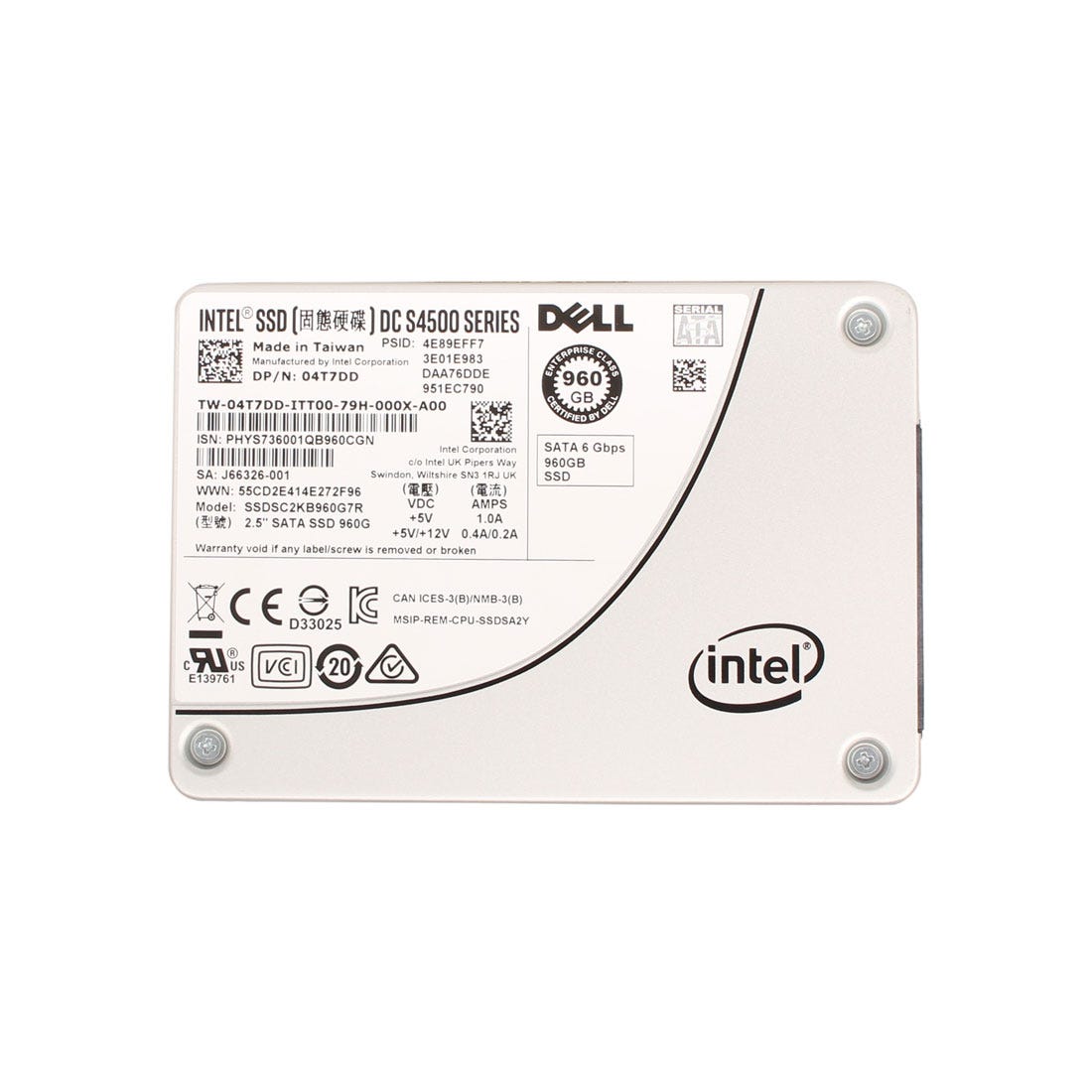 Dell 4T7DD 960GB SSD SATA 2.5 6G S4500