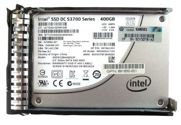 HP 400GB 6G SFF SATA ME SC EM SSD HDD