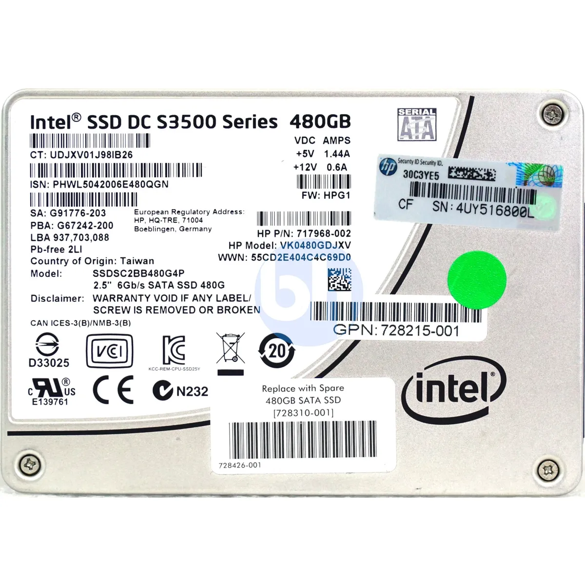 HP 480GB SATA SSD