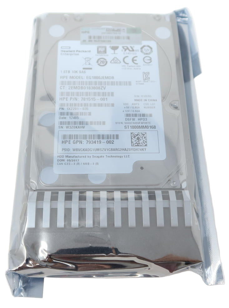 HP 1.8TB 12G 10K SFF 512E SAS HDD
