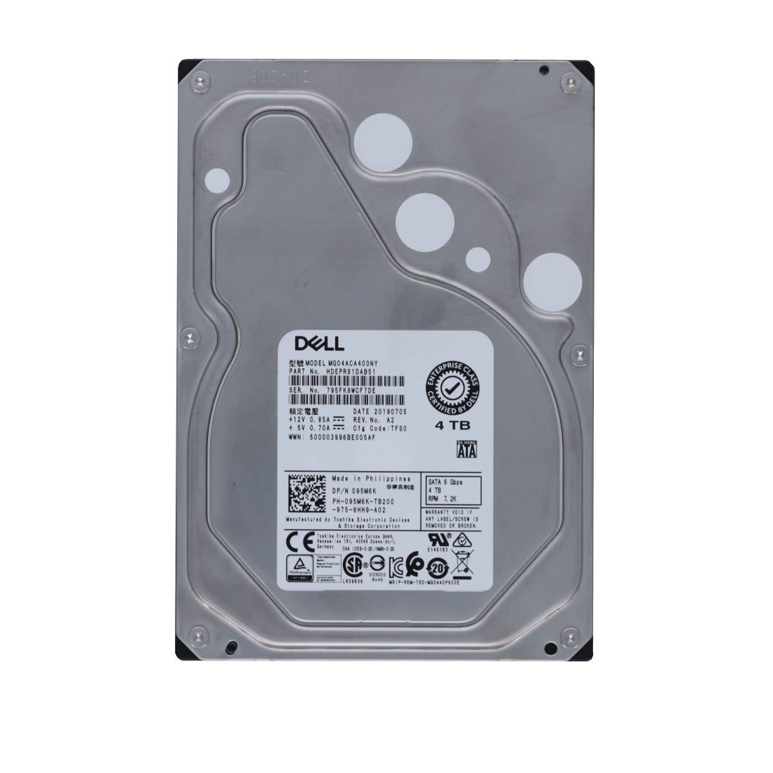 Dell 95M6K 4TB 7.2K SATA 3.5 6G 512n ISE MG04ACA400NY / HDEPR81DAB51