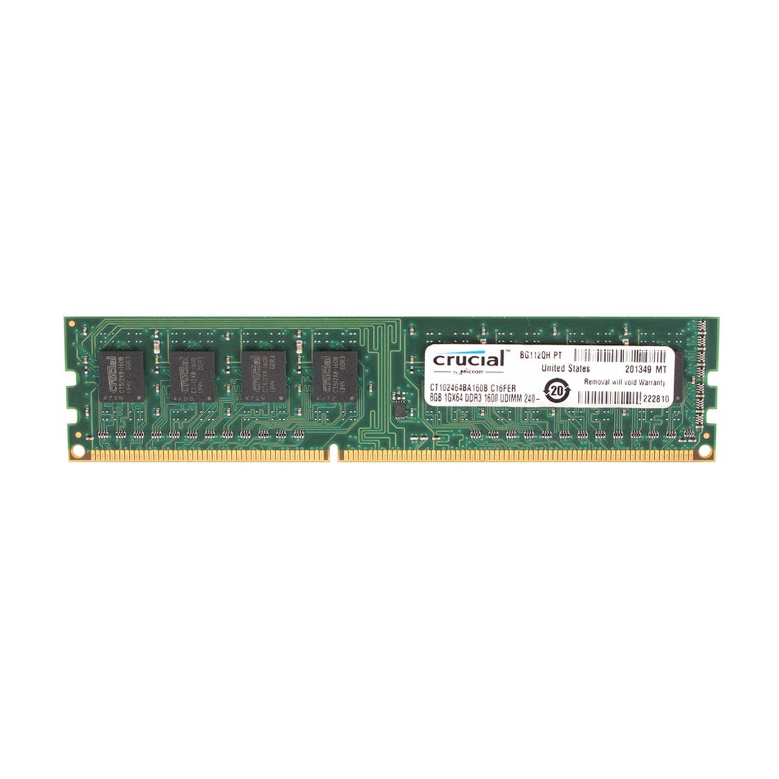 CRUCIAL CT102464BA160B 8GB PC3-12800E DDR3 Memory Module