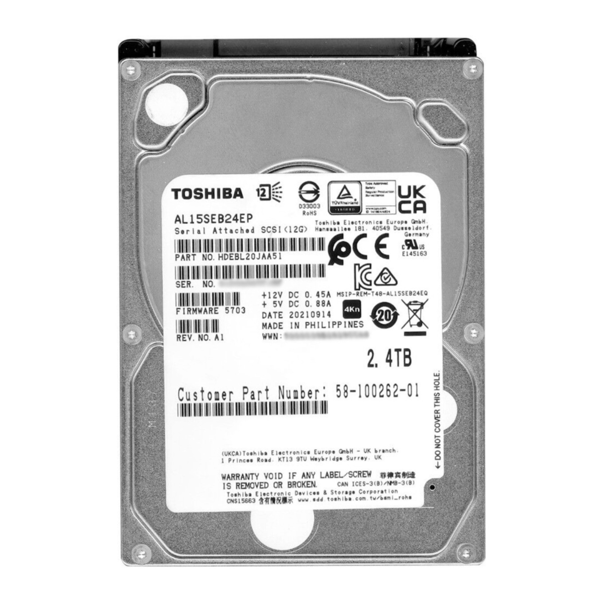 Cisco (58-100262-01) - 2.4TB (SFF 2.5in) SAS-3 12G 10K HDD