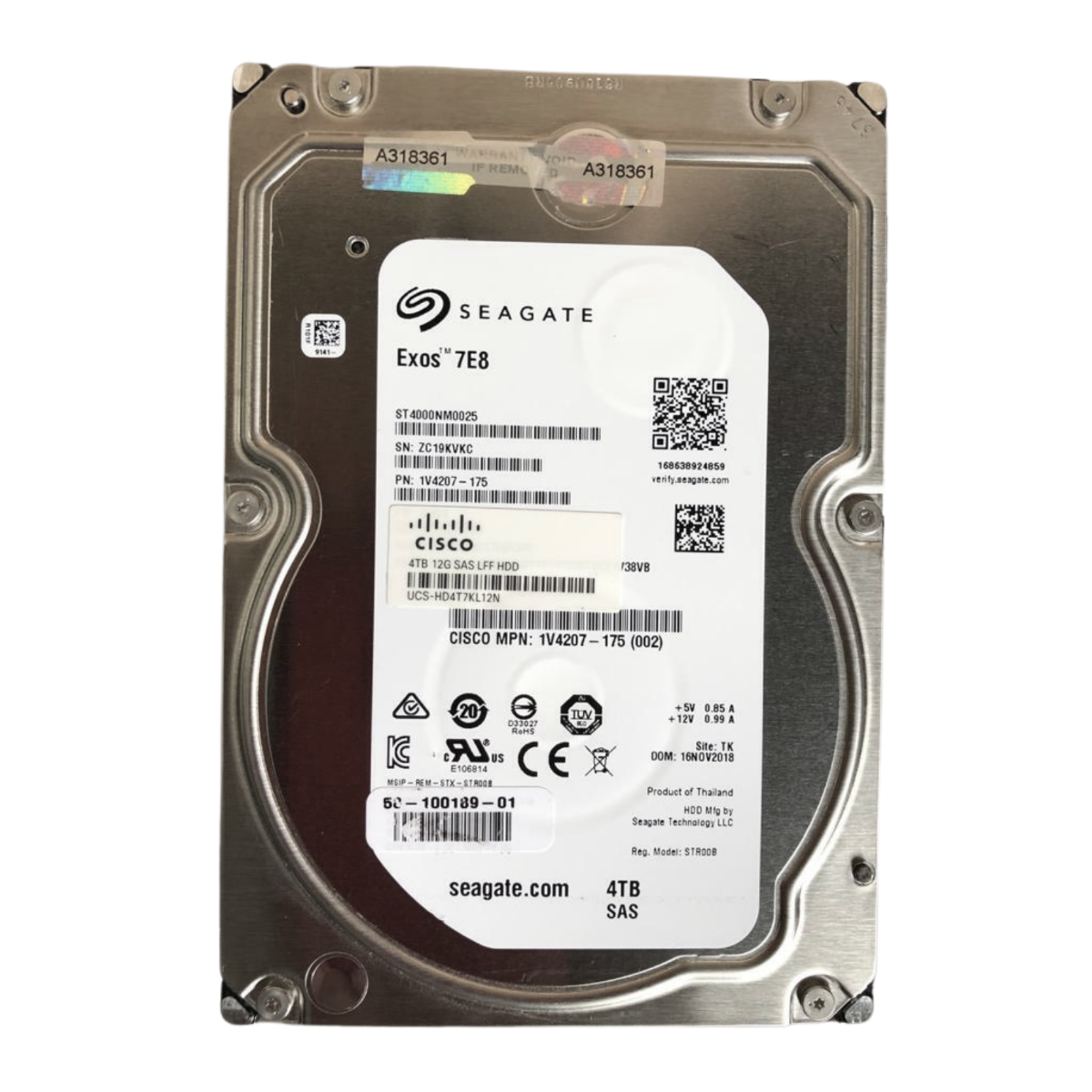 Cisco (1V4207-175) - 4TB (LFF 3.5in) SAS-3 12G 7.2K HDD