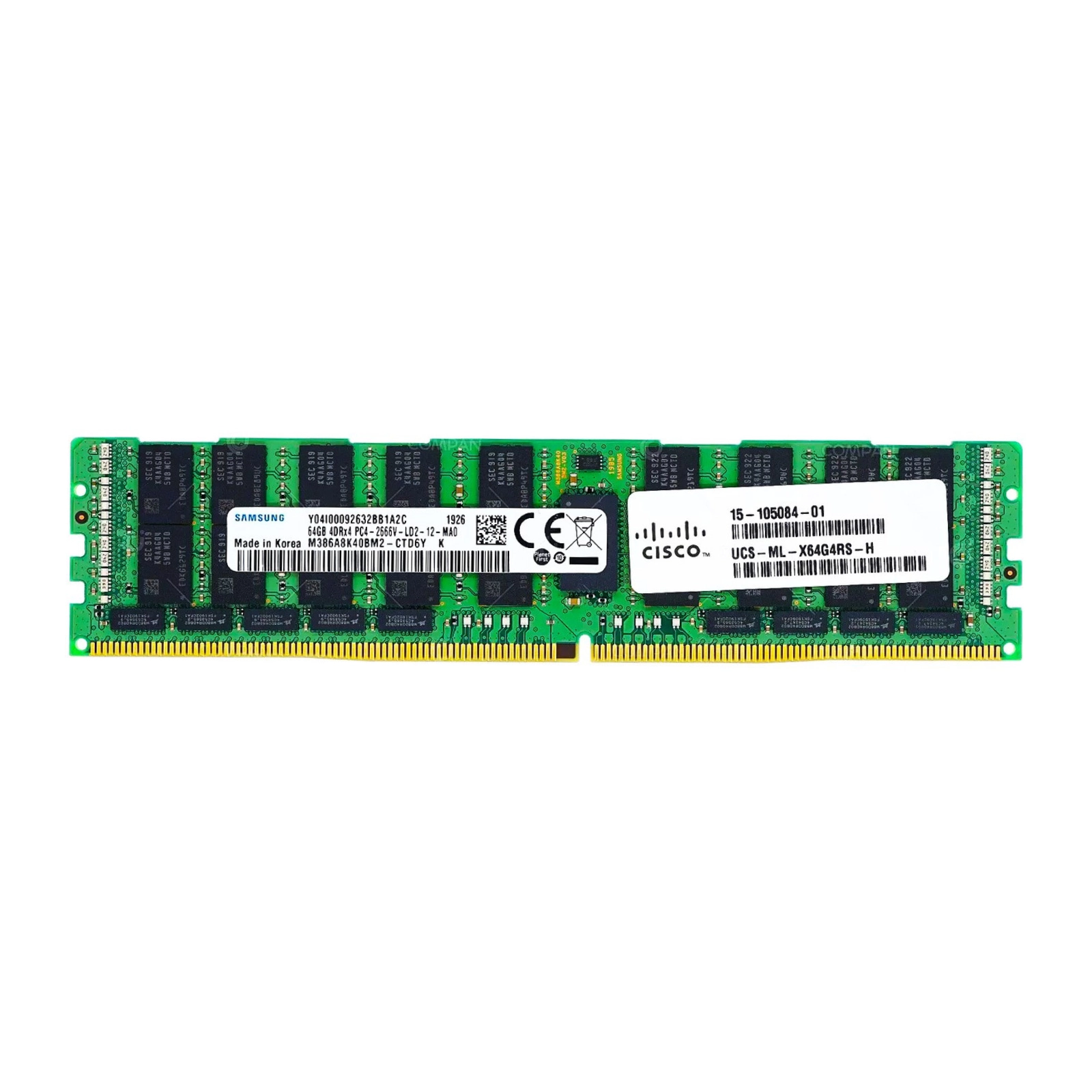 Cisco (15-105084-01) 64GB PC4-21333V-LR (4DRX4, DDR4-2666MHz) ECC REG Load Reduced RAM