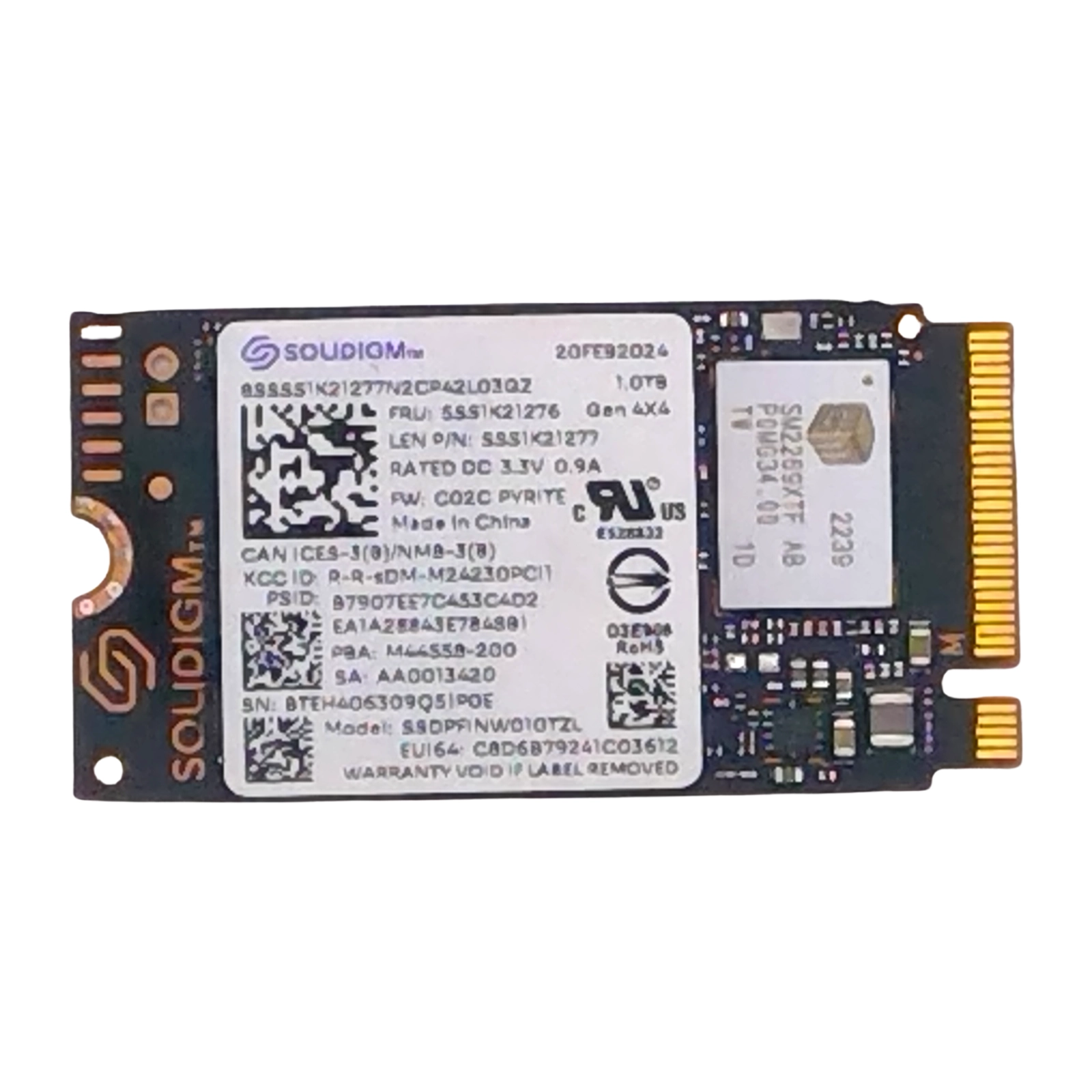 1TB (M.2 2242 M) NVMe PCIe 4.0-x4 SSD