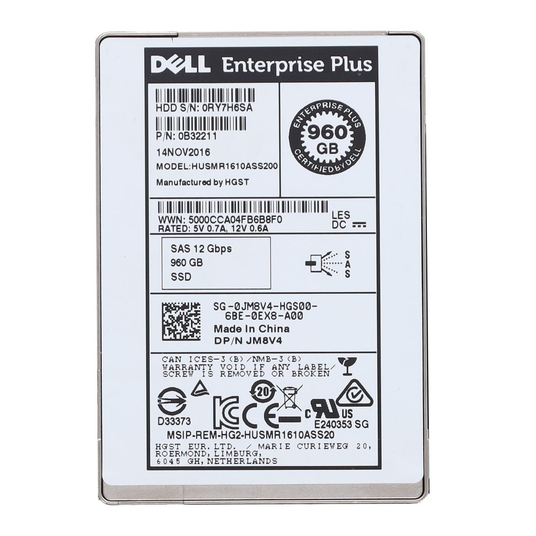 Dell 960GB SAS SSD