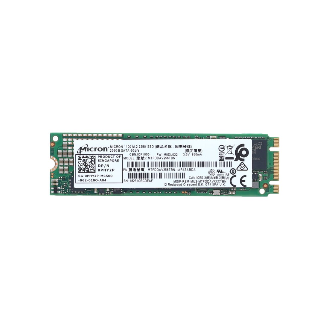 Dell PHY2P 256GB SSD M.2 2280 MICRON 1100 (2)