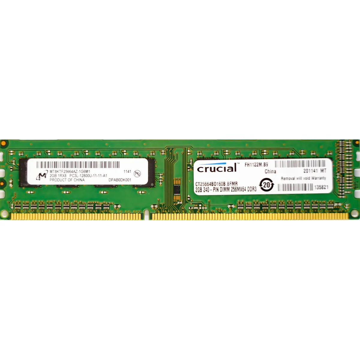2GB PC3L-12800U (DDR3 Low-Power-1600Mhz, 2RX8)