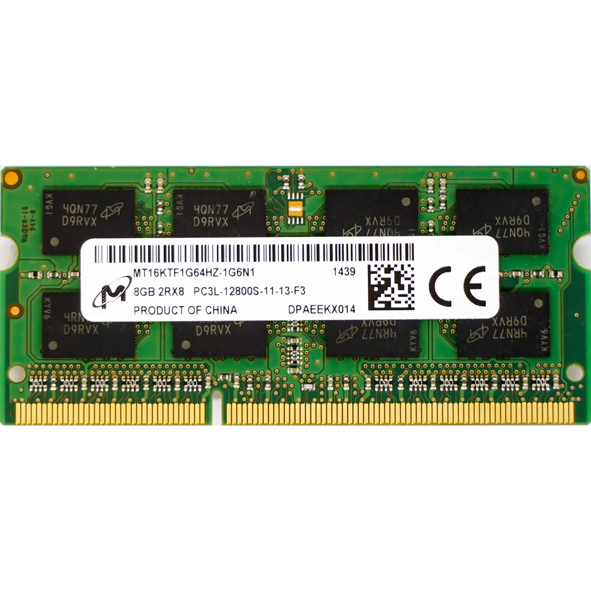 8GB PC3L-12800S (DDR3 Low-Power-1600Mhz, 2RX8) Laptop RAM