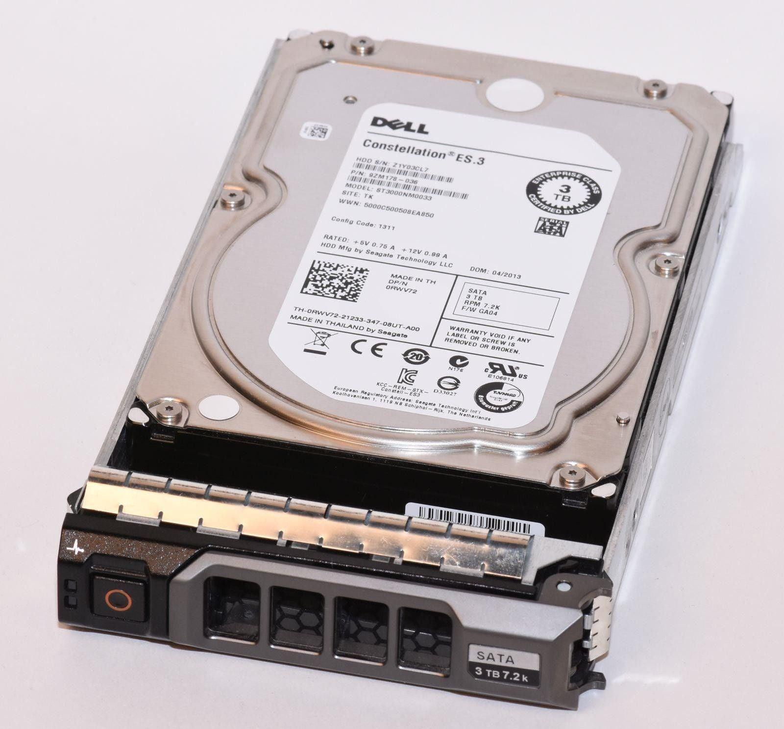 Dell RWV72 3TB 7.2K SATA 3.5 6G EP ST3000NM0033 / 9ZM178-036