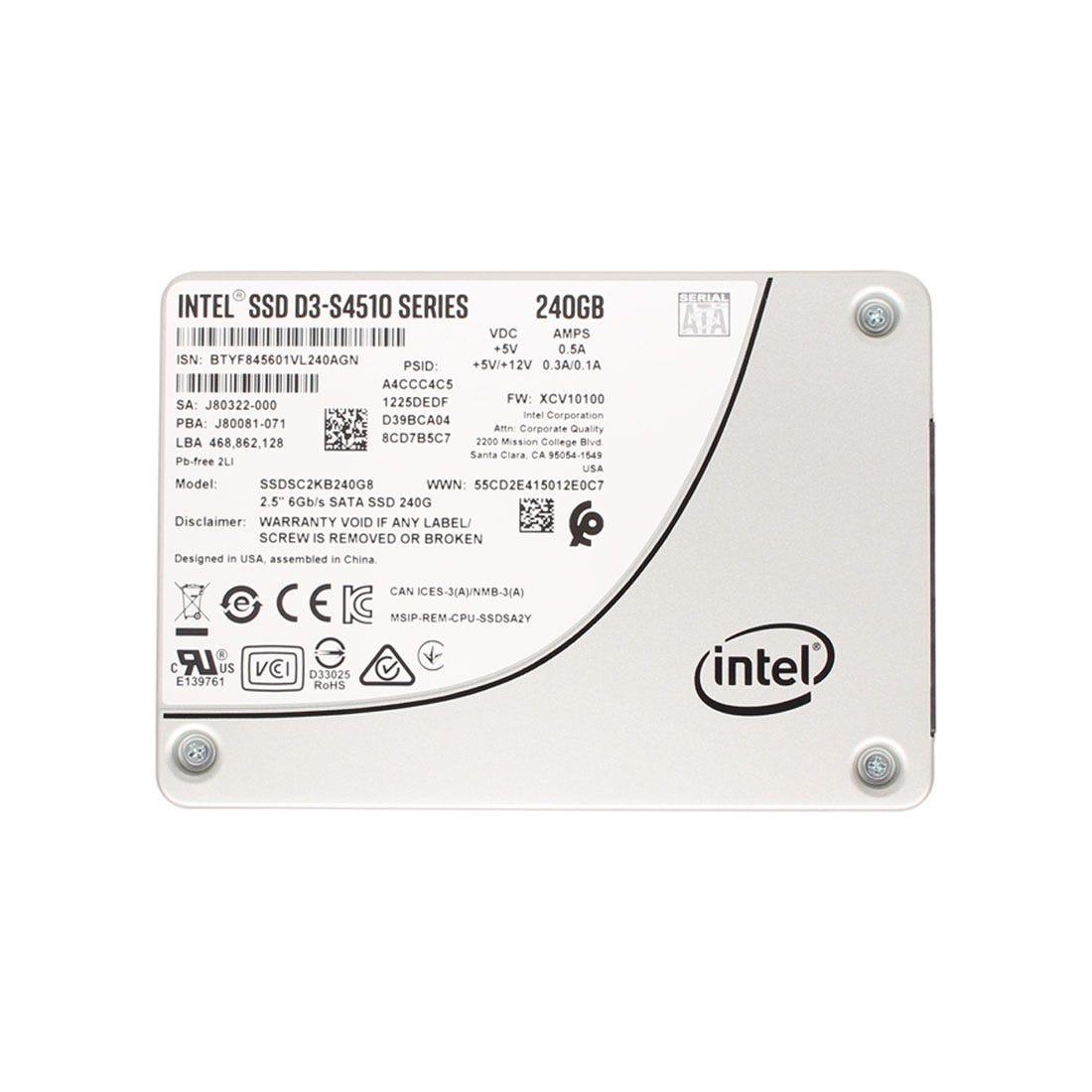 Intel 240GB SATA 2.5" SSD