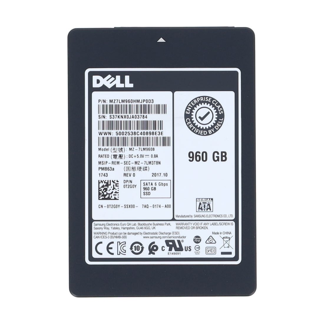 Dell T2G0Y 960GB SATA 6GBPS 2.5" SSD