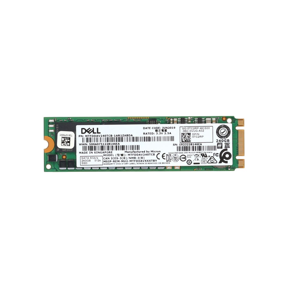 Dell TC2RP 240GB SSD SATA 6G M.2 BOSS (2280)